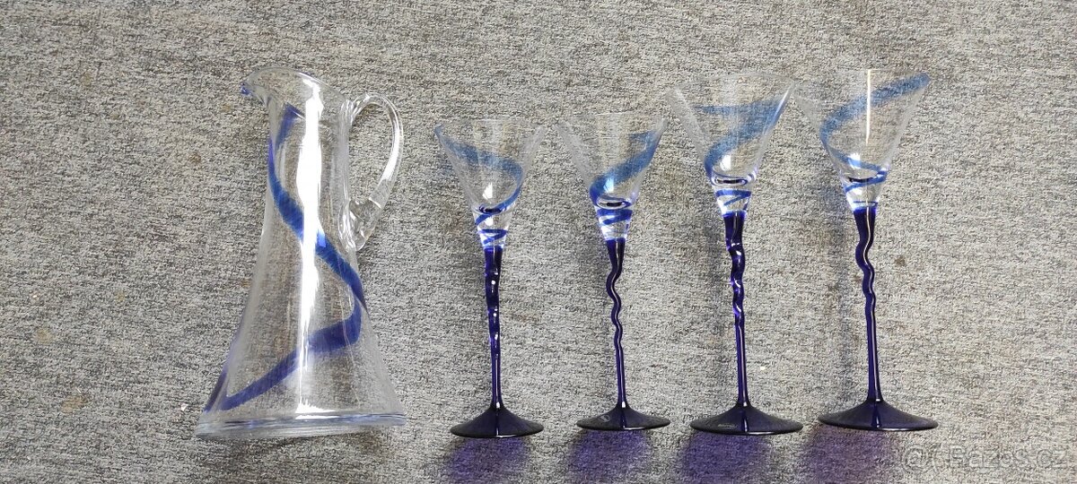 Sada 4 sklenic s karafou - Bohemia Glass