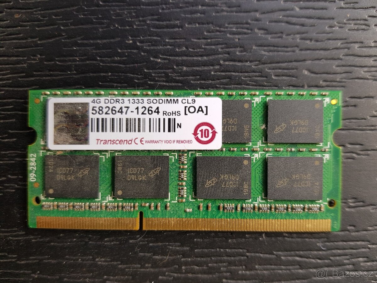 RAM Transcend 4 GB DDR3 1333 Mhz SO-DIMM CL9