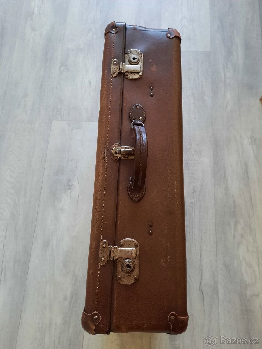 Vulkanfibrový kufr starožitný