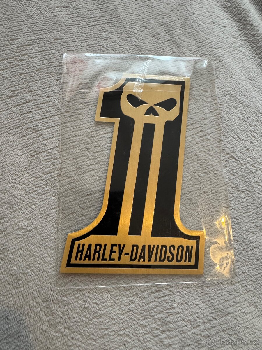 Plechová nálepka jednička Harley Davidson