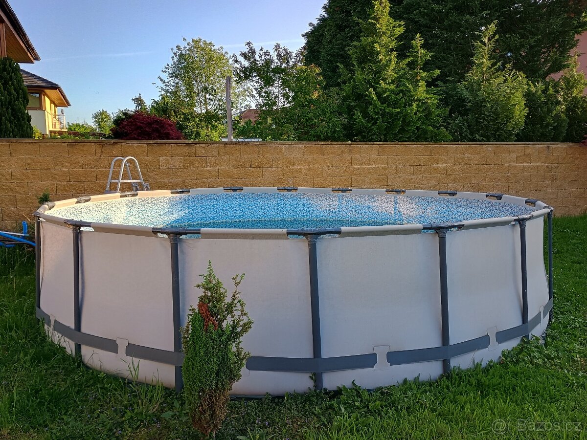 Nadzemní bazén 5,5m x 1,2m se schůdky a pískovou filtrací