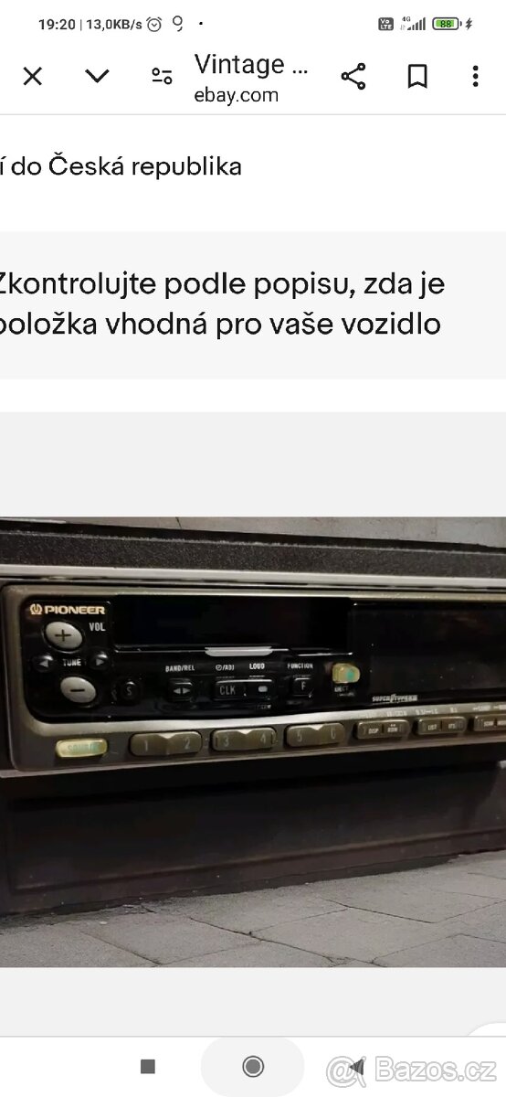 Koupím kazetové autorádio pioneer