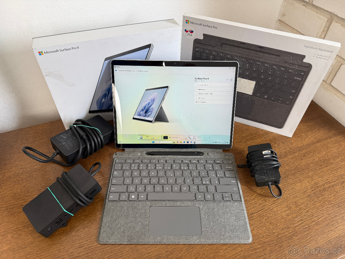 MS Surface Pro 9 i7 16 RAM 1TB Dock KOMPLET - baterie 100%