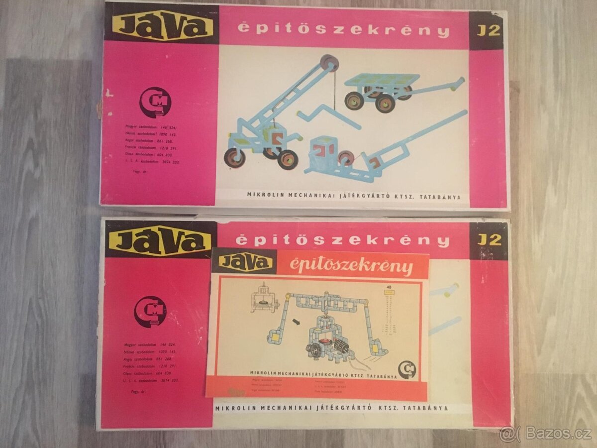 RETRO oblíbená stavebnice Java - épitöszekrény J2 a J3 i s n