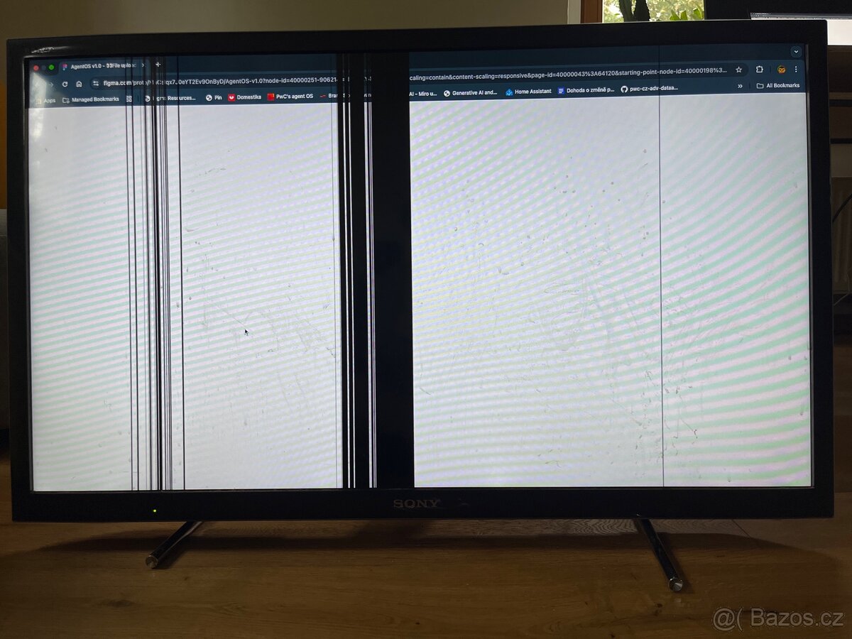 Sony Bravia na náhradní díly nefunkční televize