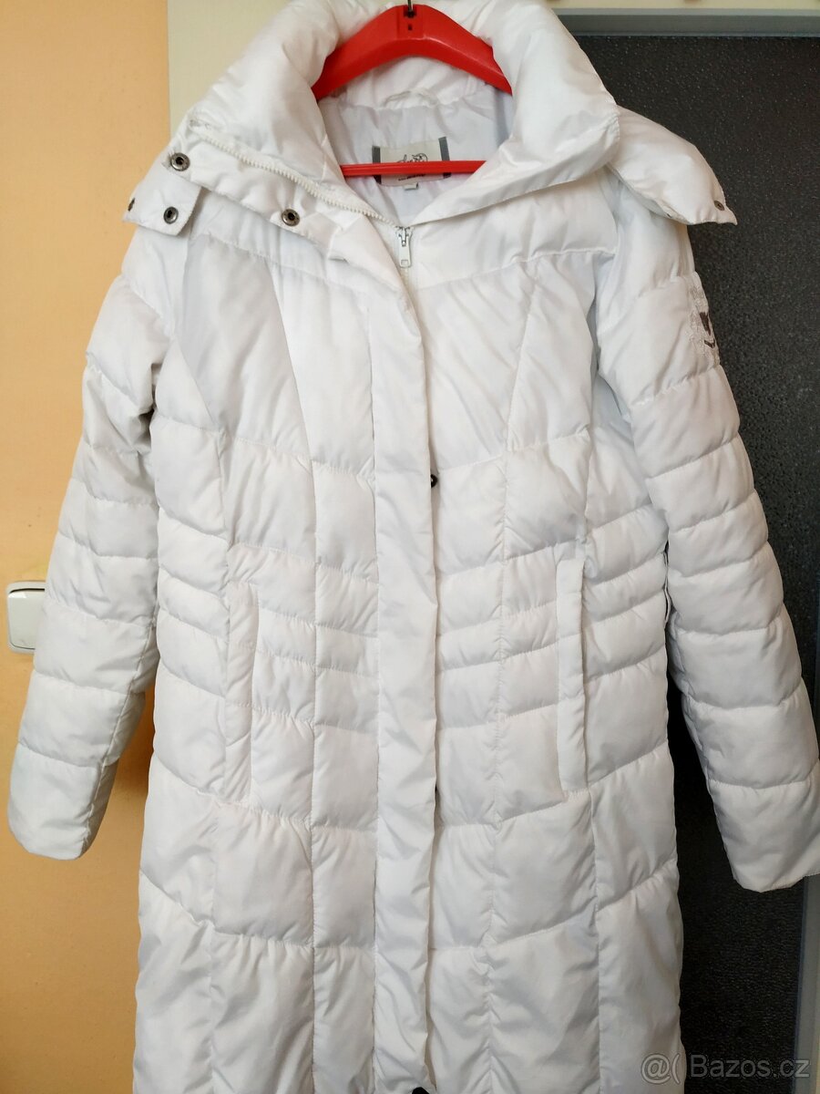 Dámská zimní prodloužená bunda, čistě bílá, vel. 38-40