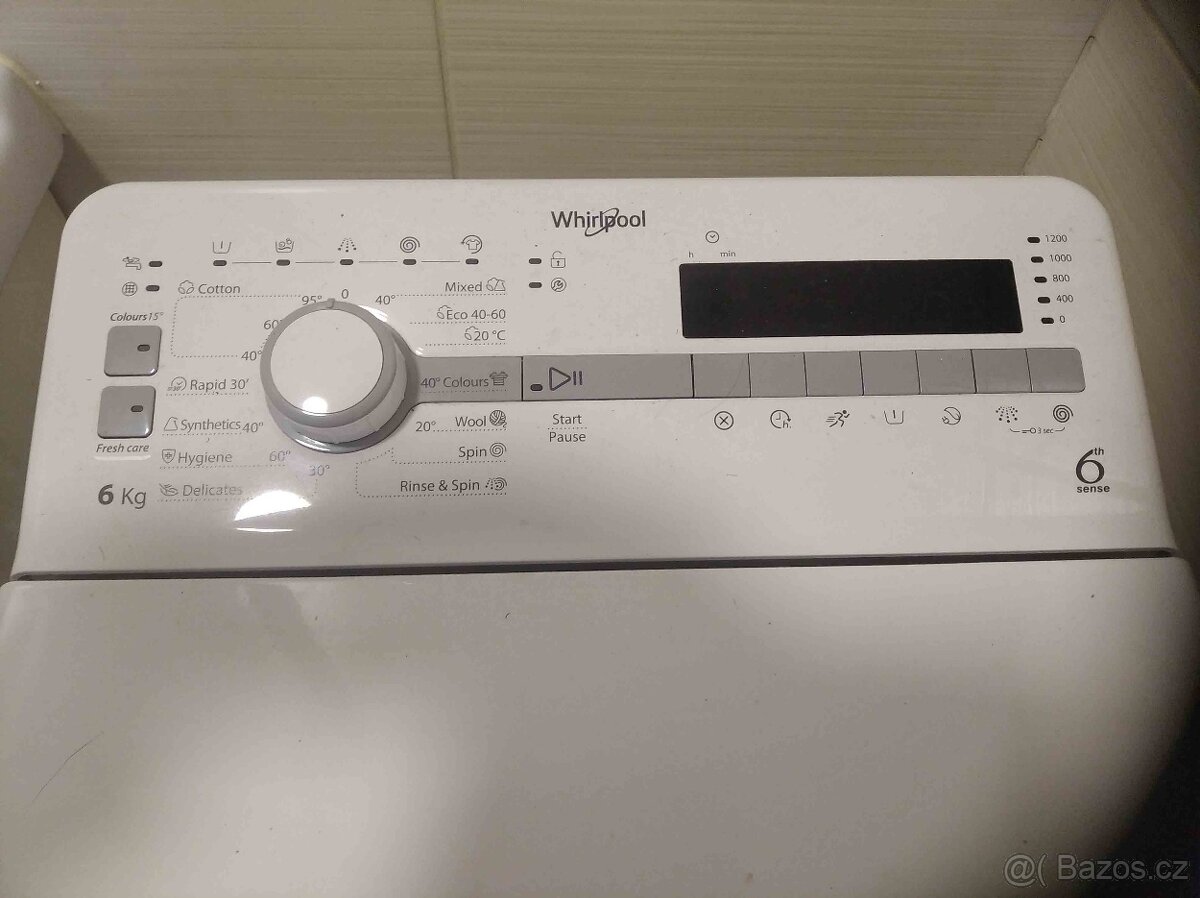 Prodám pračku Whirlpool TDLR 6240SS, vrchní plnění