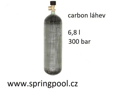 láhev carbon 6,8 l, 300 bar s ventilem