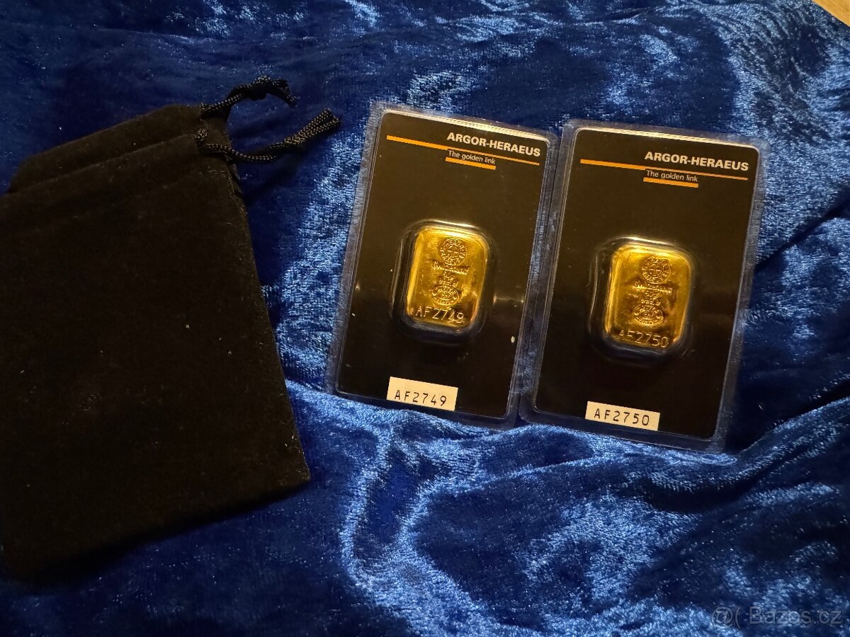 Zlatý slitek Argor heraeus 50g 999,9/1000