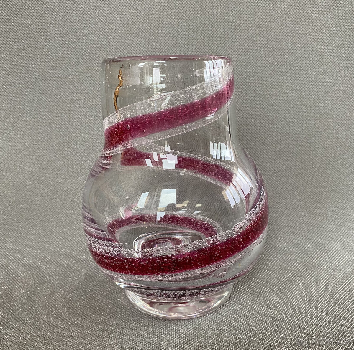 Váza se spirálou 19 cm, hutní sklo, Theresienthal