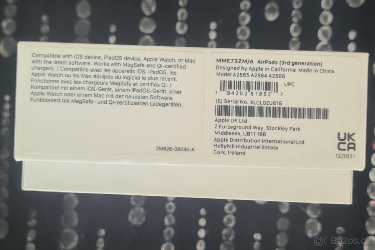 AirPods (3. generace) s MagSafe nabíjecím pouzdrem