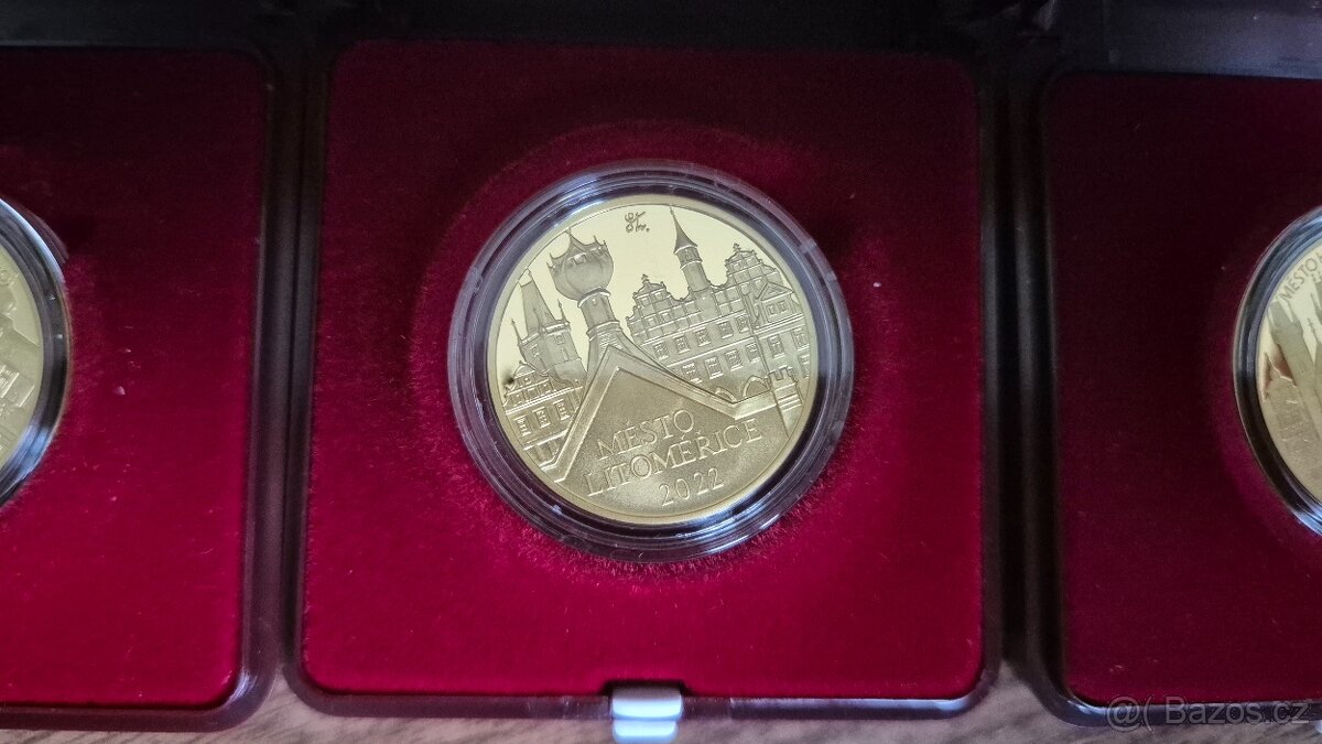 Zlatá mince 5 000 Kč Litoměřice 2022, PROOF