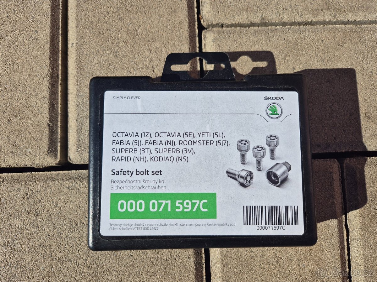 Sada k zajištění kol , bezpečnostní šrouby