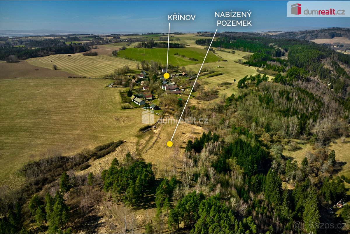 Stavební a lesní pozemky, 11355 m2, Křínov u Plané, okres Ta