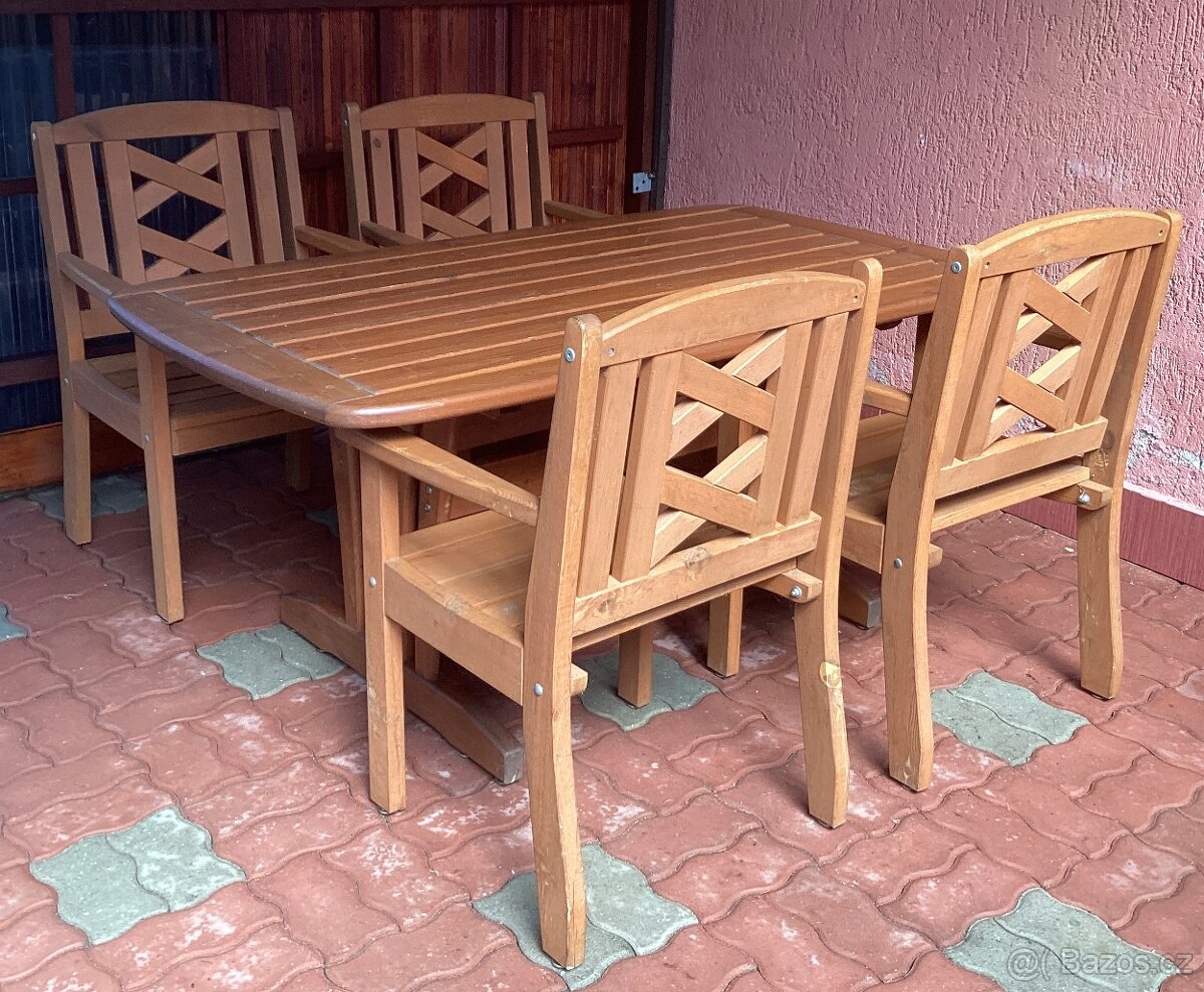 ZAHRADNÍ SET STŮL A 4 ŽIDLE