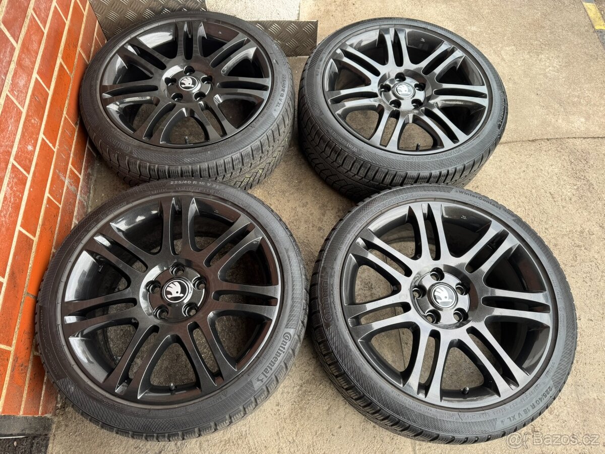 Alu 18" 5x112 škoda THEMISTO BLACK SUP2 zimní 88% , TOP