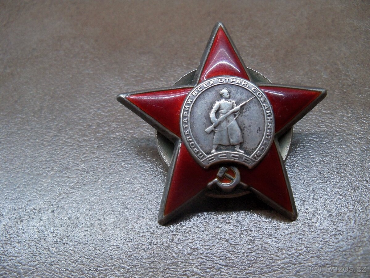 Prodám:originální válečný Řád rudé hvězdy SSSR 1943 v pěkném