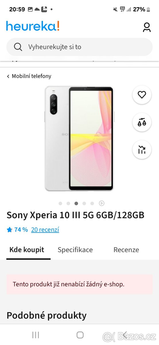 Sony Xperia 10 iii 5G 128GB white