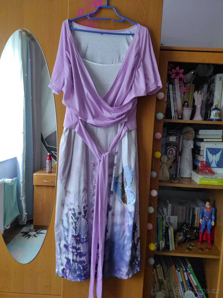 Nové dámské levandulové šaty, vel. XXL