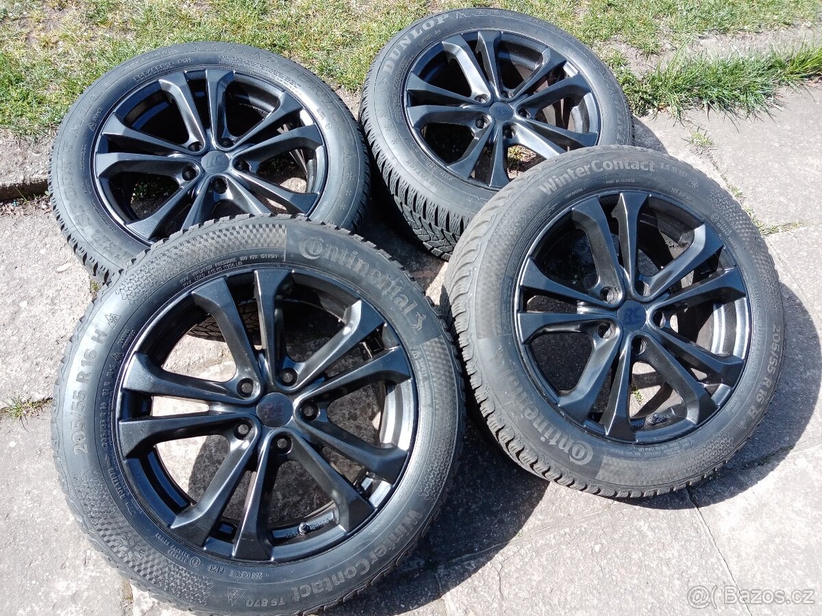 Zimní alu kola BROCK 16ky 5x108 pneu 90% PEUGEOT CITROEN