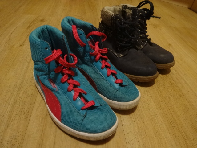 Dětské boty 2ks polovysoké obuv PUMA vel 34 a zimní boty