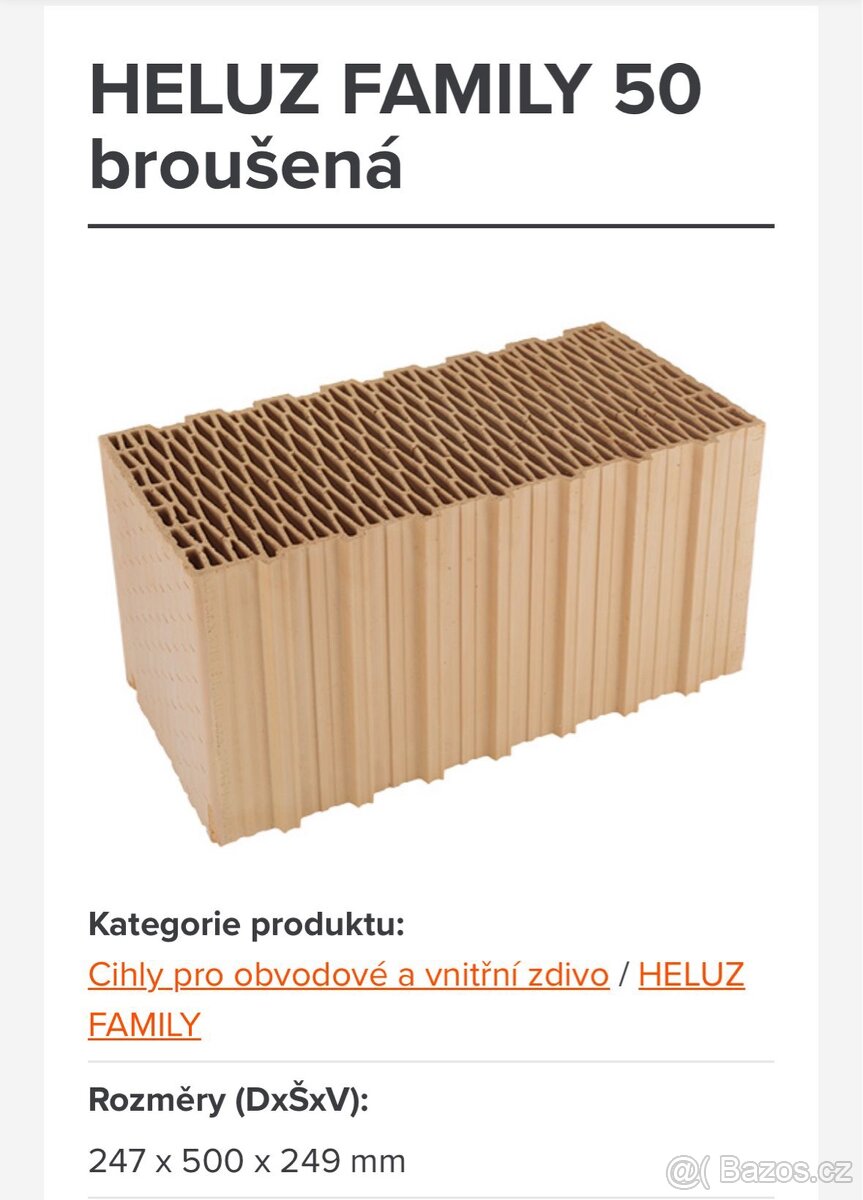 Prodám Heluz 50 broušená