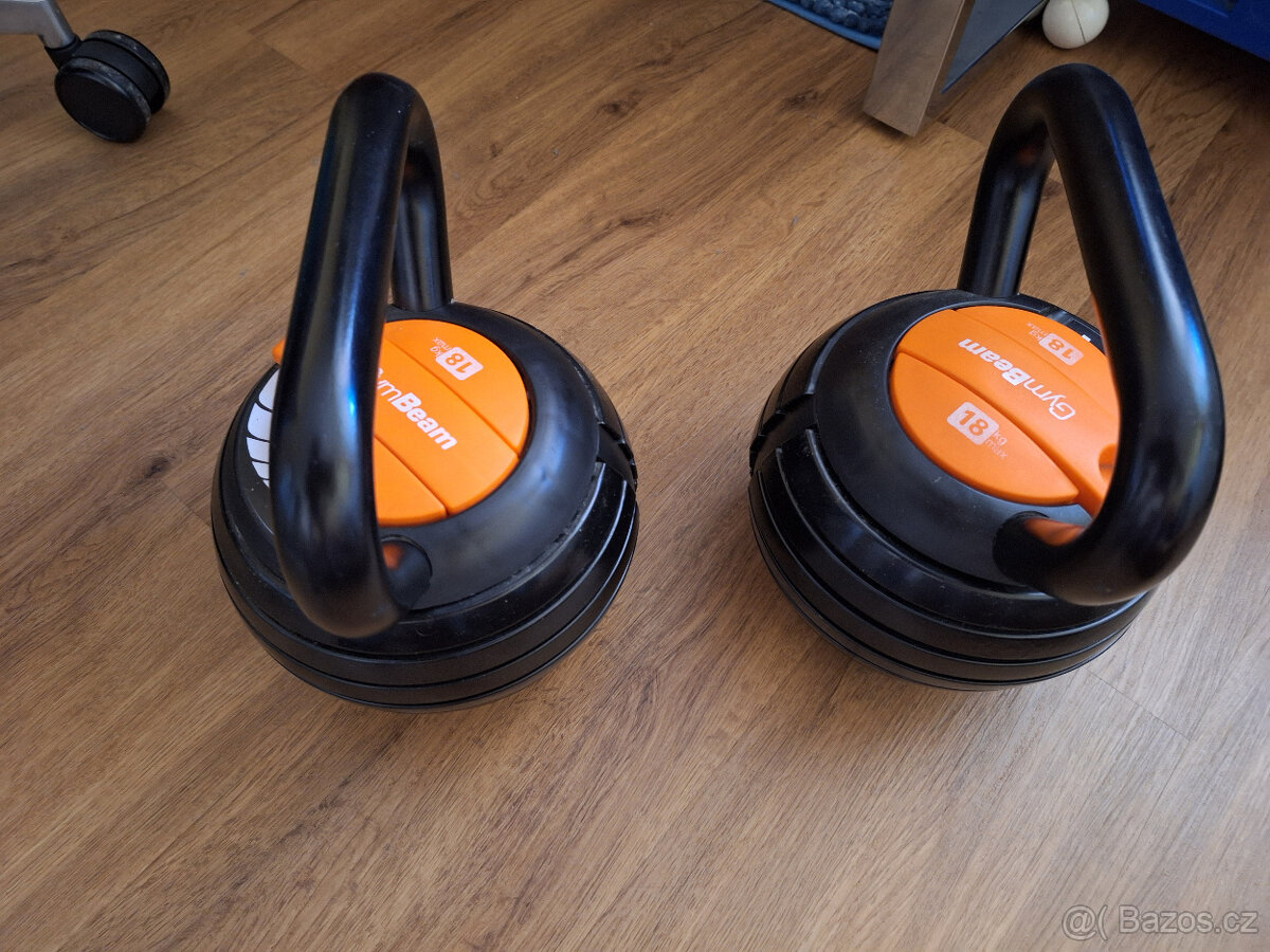2× Nastavitelný kettlebell GymBeam 3,4–18 kg