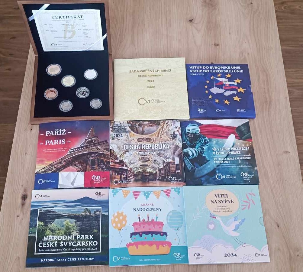 9x kompletní sada oběžných mincí 2024