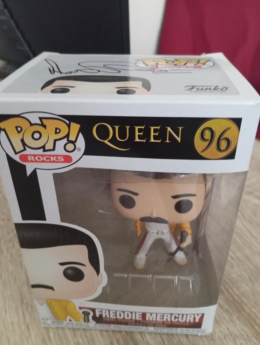 Funko POP Freddie Mercury originál podpis Peter Freestone