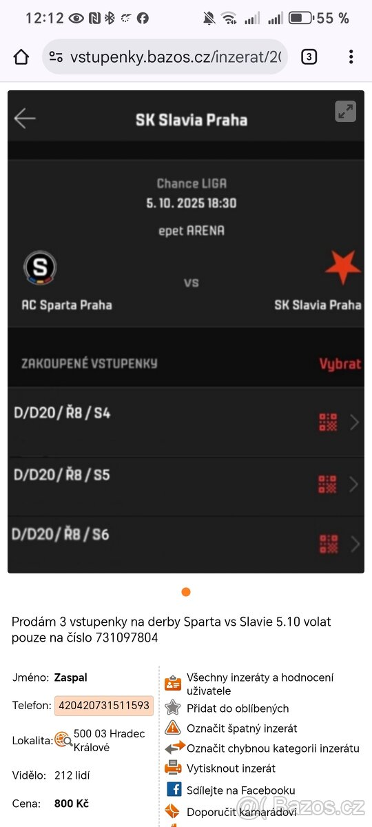 Derby Sparta Slavia Podvod
