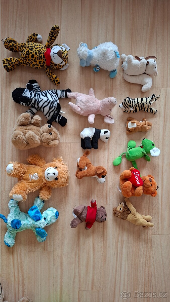 Sada 16 plyšáků velikost do ca 16 cm