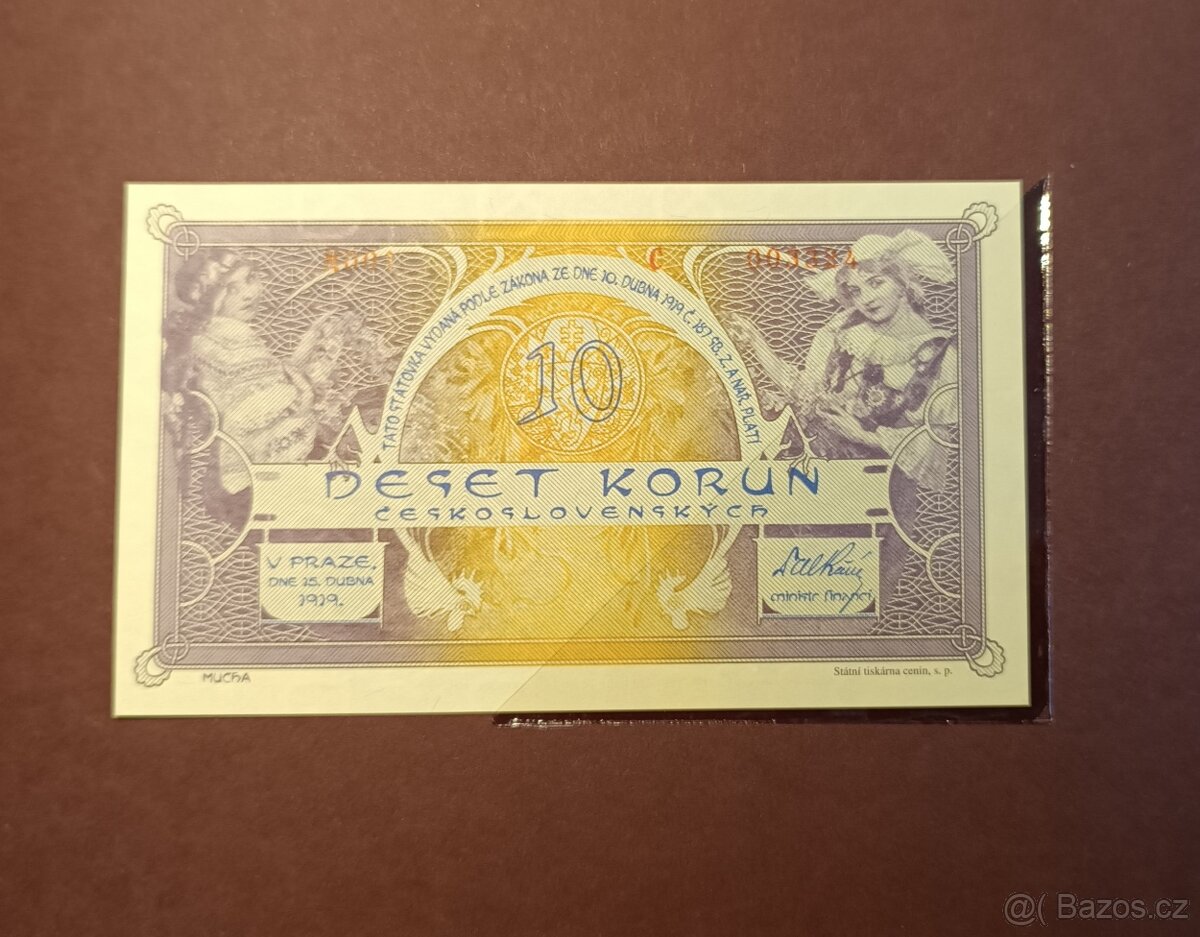 Nevydaný návrh 10 koruna 1919/2022 Ivančice Mucha