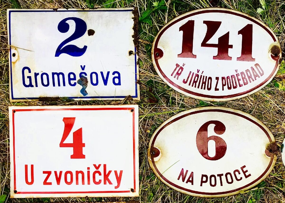 SHÁNÍM CEDULE CEDULKY ŠTÍTY ULICE STAROŽITNOSTI BRNO