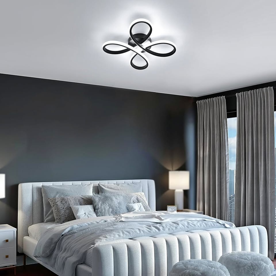 Moderní stropní LED svítidlo - černé