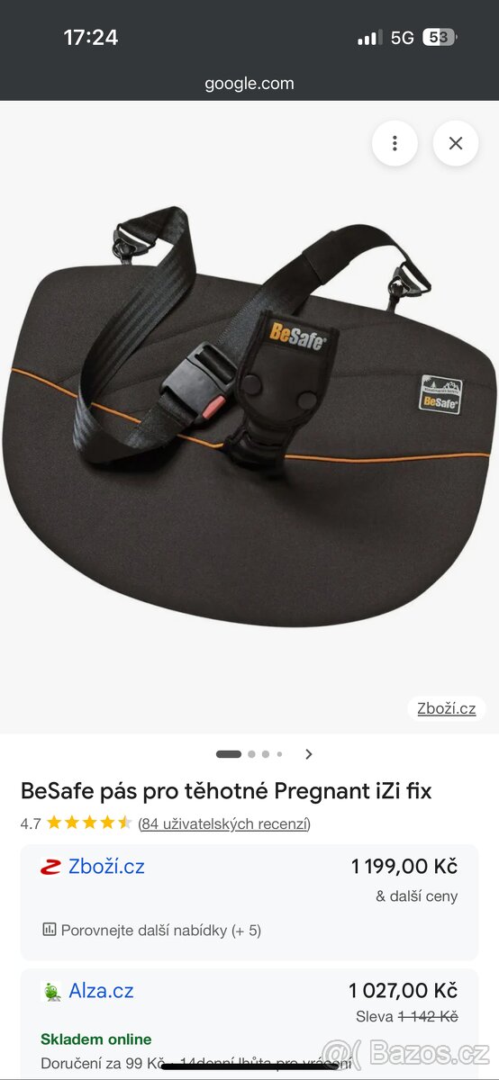 Těhotenský pás do auta