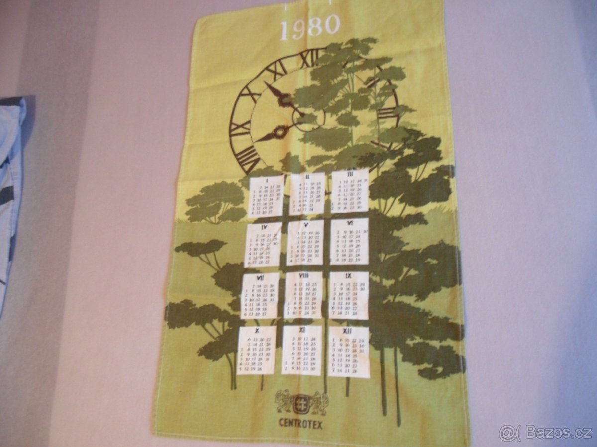 Plátěné kalendáře CENTROTEX rok 1980-1982