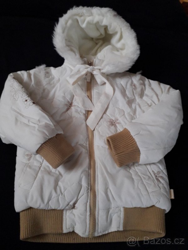 Zimní bunda bílá smetanová  v.128 Mariqita