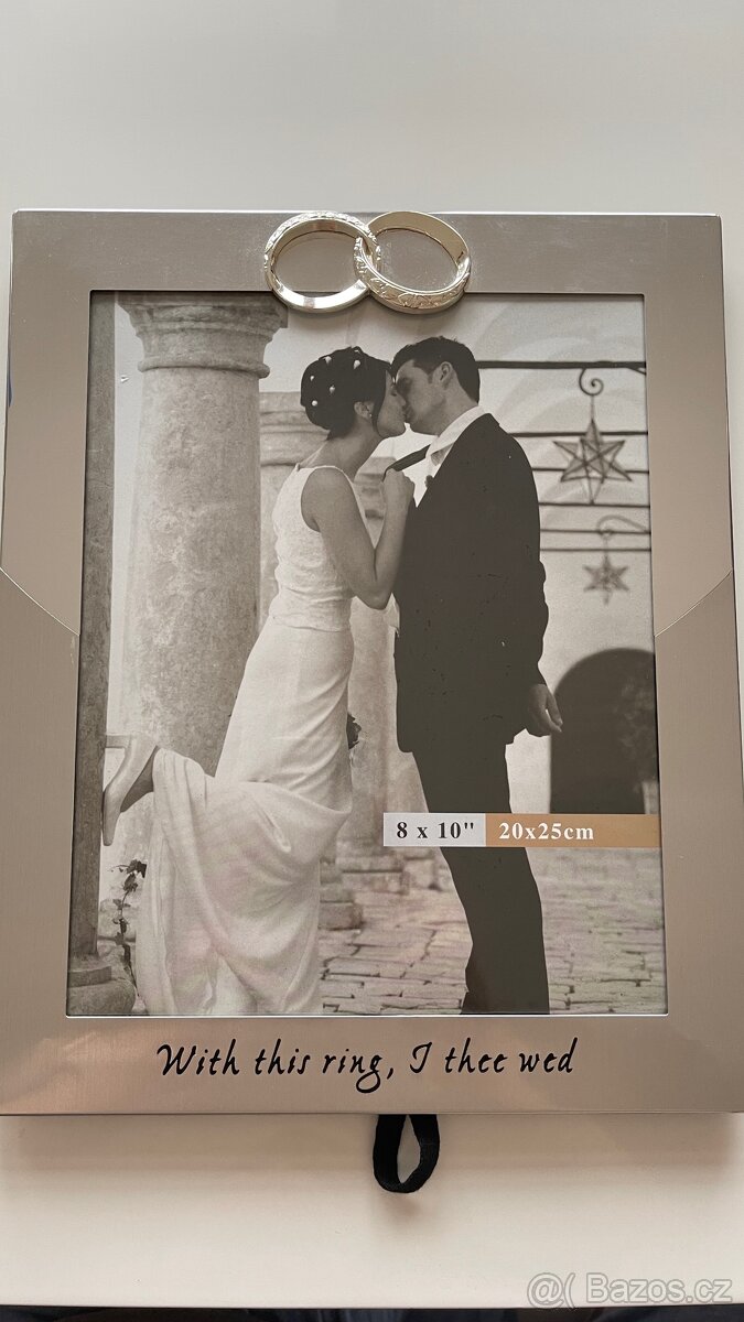 Stříbrný rámeček na svatební fotografii 20x25cm