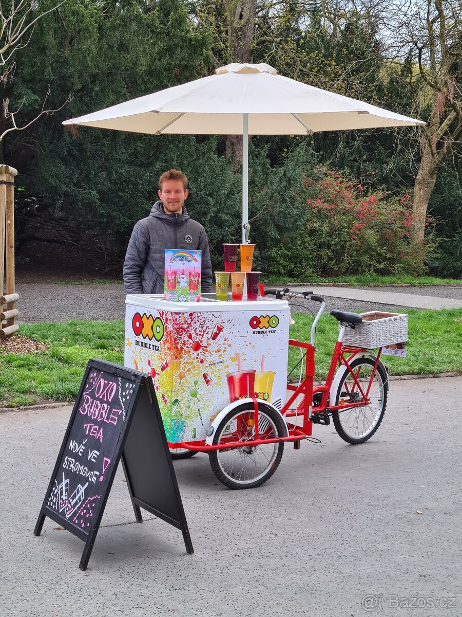 Prodejní kolo na zmrzlinu, bubbletea, chlazené nápoje