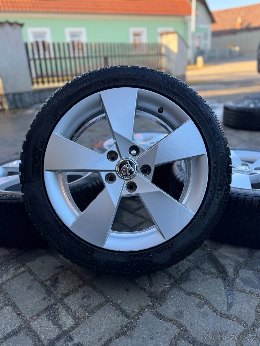 ORIGINÁL Alu Škoda DENOM R17, 5x112 - vč. pneu