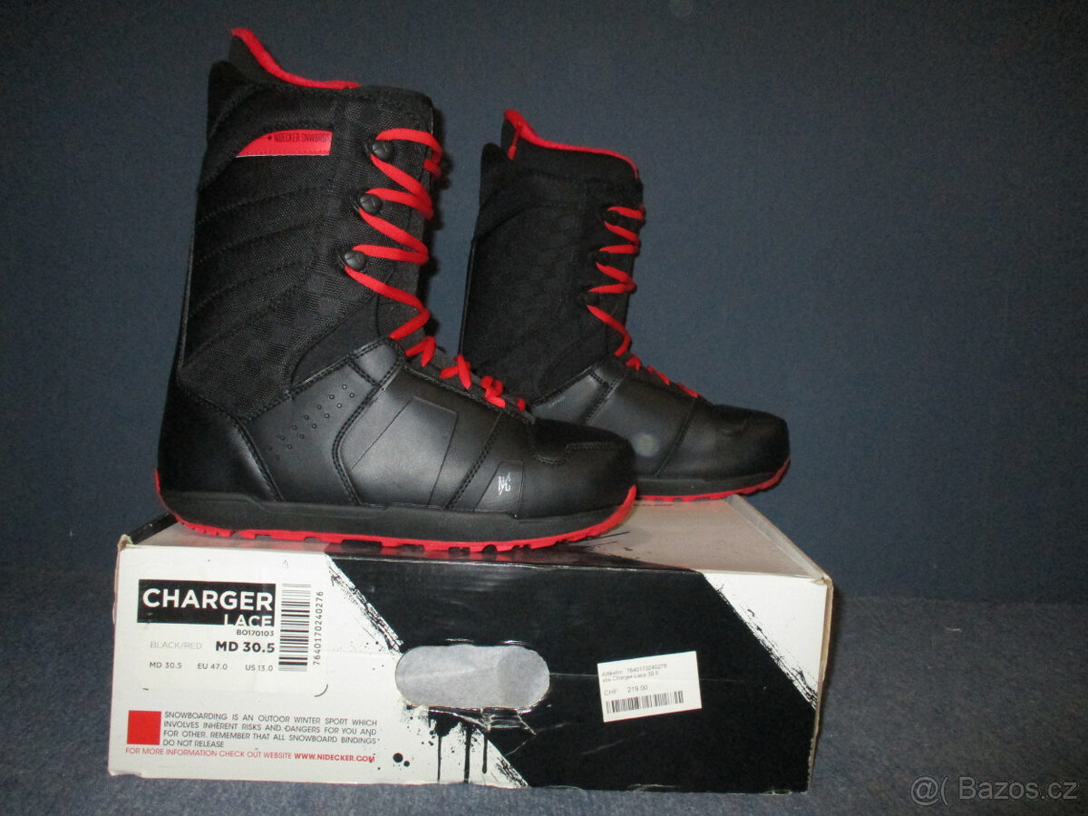 Nové snowboardové boty NIDECKER CHARGER LACE 30,5cm, NOVÉ