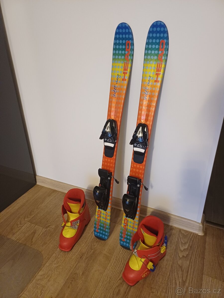 Dětské lyže 100cm a lyžáky