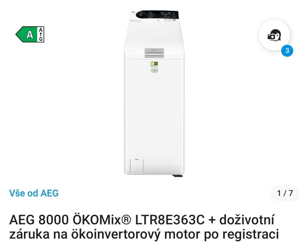 Parní pračka AEG 8000 ÖKOMix