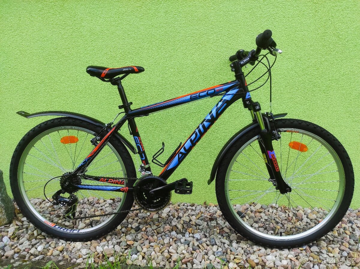Značkové horské kolo ALPINA 26"/17,5" (modrá/oranžová)