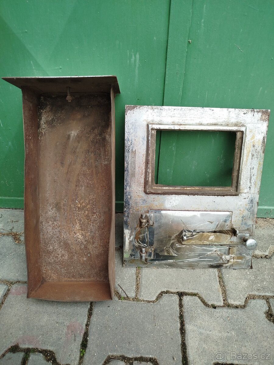 Kachlová kamna popelník, rámeček a dvířka