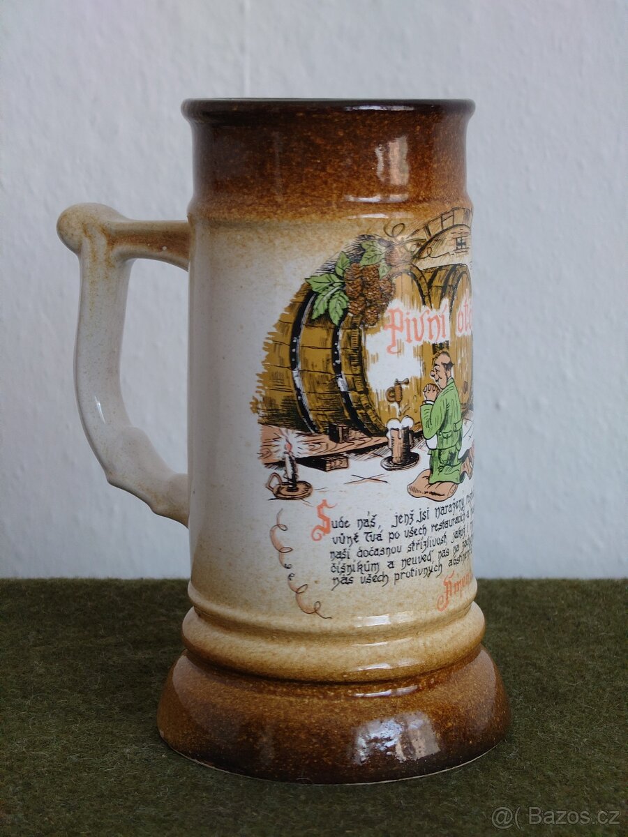 Keramický Korbel Půllitr Pivní Otčenáš