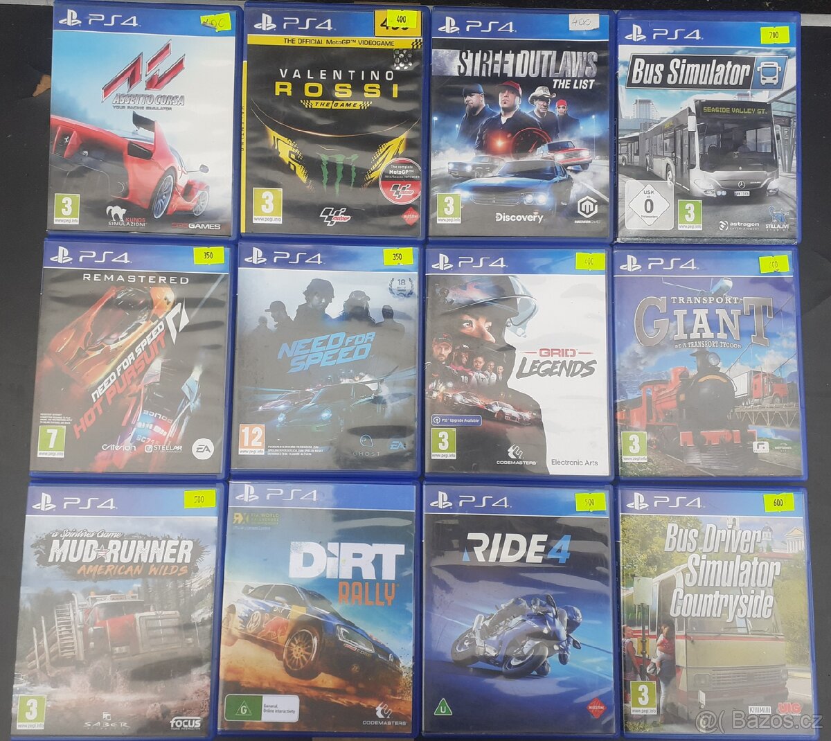 Závodní hry na playstation 4 cena 300-600kč