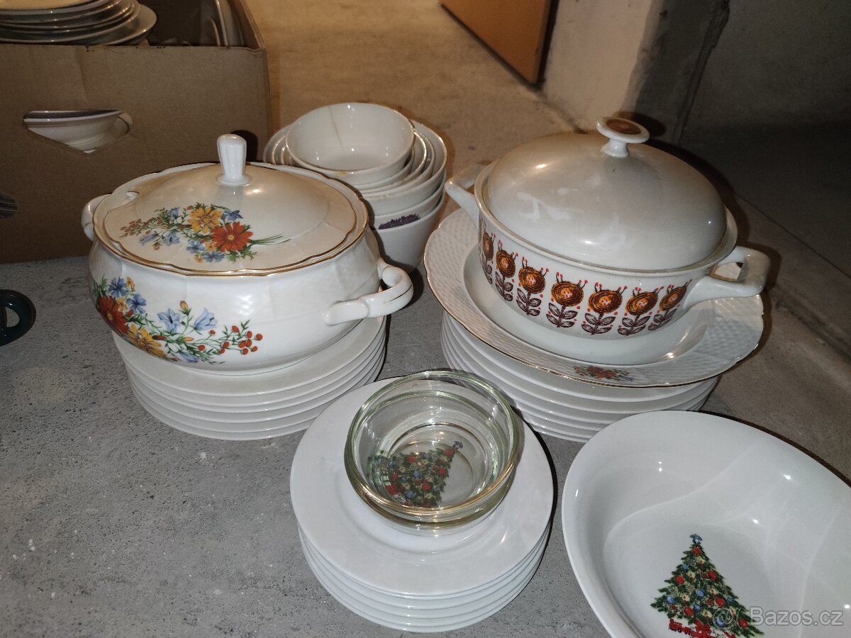 Talíře, misky, jídelní souprava, set