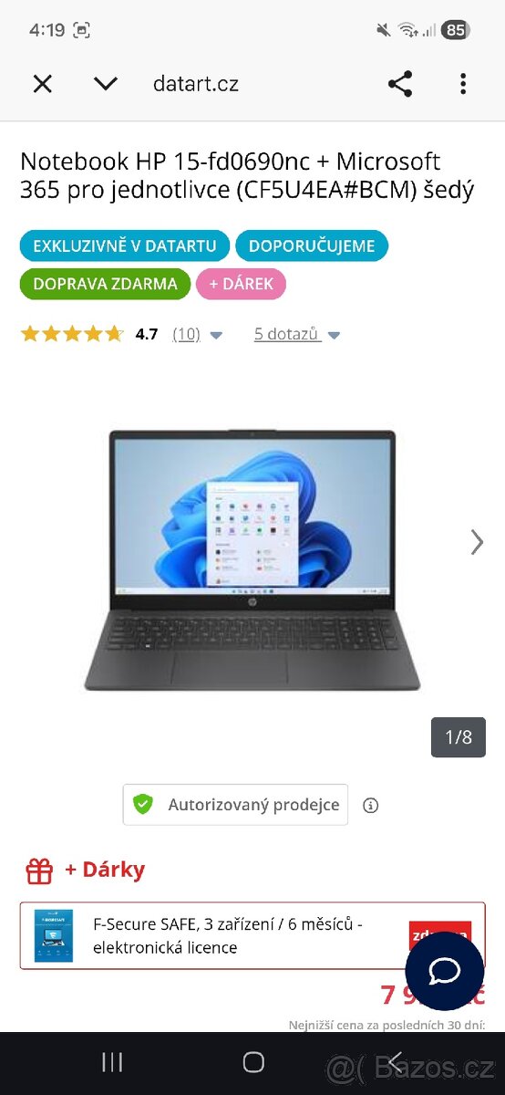 Prodám uplne nový, nepoužívaný notebook