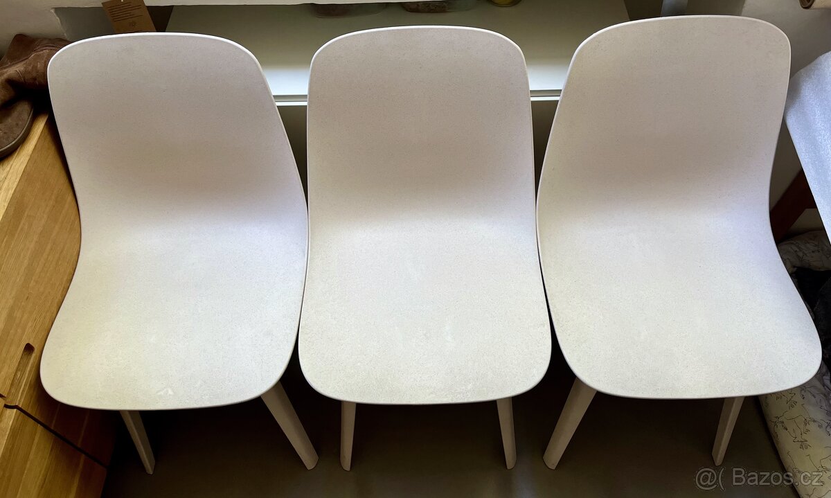 Ikea ODGER Židle bílá/béžová 3x PC 6 tis